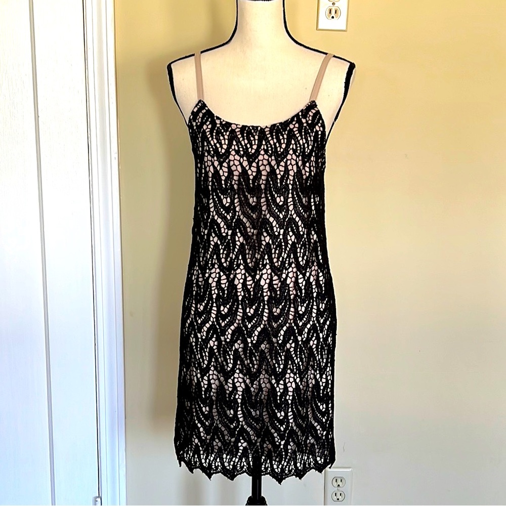 Alice + Olivia Emmie Lace Overlay Dress